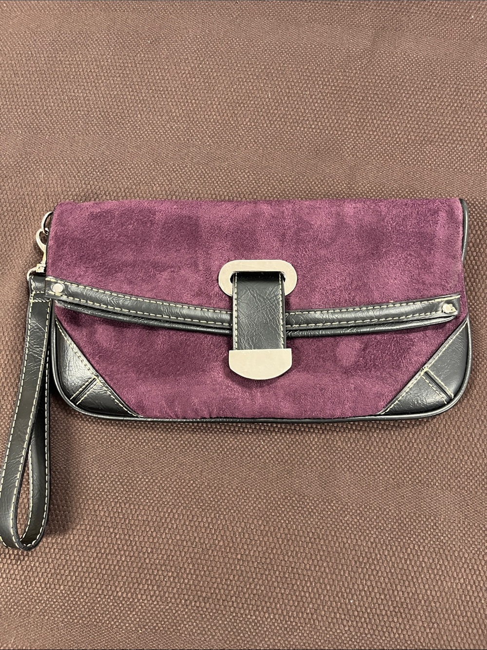 Purple Suede Wristlet Clutch - Classic Women’s Evening Bag NWOT